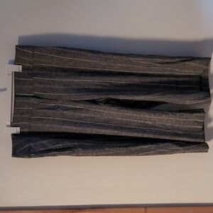 Lane Bryant Gray and White Striped Cropped Pants